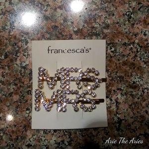 "MRS" JEWELED HAIR CLIPS